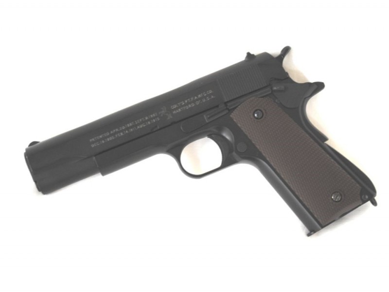 ガスガン Bell M1911A1 リアル刻印 ブラック 樹脂スライドVer 