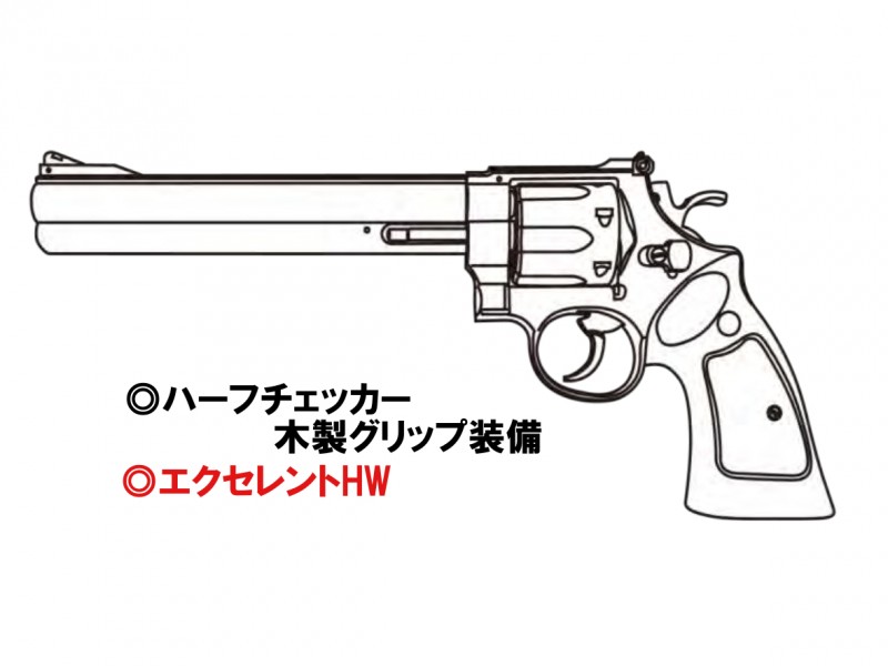 ガスガン マルシン S&W M29 クラシック 8-3/8インチ エクセレントHW ハーフチェッカー木製グリップ 2025年生産モデル【発売予定商品:2025年2月以降発売予定】