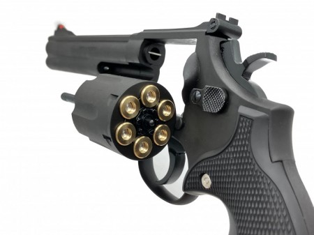 モデルガン マルシン S&W M586 6インチ DAVISタイプ プラグリップ仕様 ブラックHW 2024年生産モデル 完成品