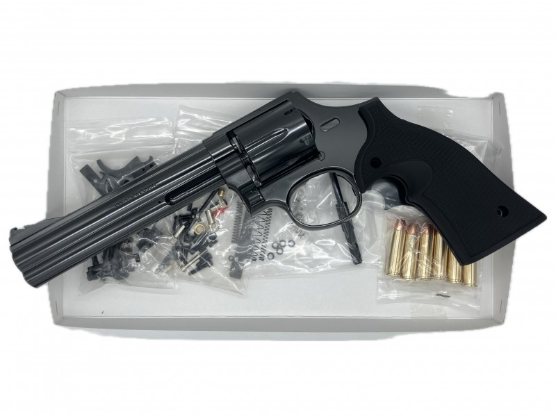 モデルガン組立キット マルシン S&W M586 6インチ DAVISタイプ プラグリップ仕様 WディープブラックABS 2024年生産モデル