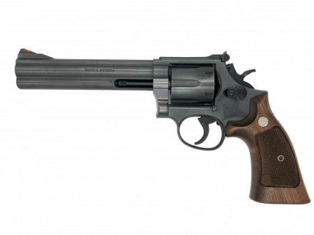 モデルガン マルシン S&W M586 6インチ ハーフチェッカー木製グリップ仕様 エクセレントHW 2024年生産モデル 完成品