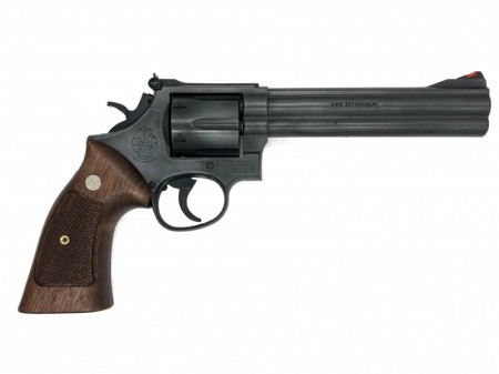 モデルガン マルシン S&W M586 6インチ ハーフチェッカー木製グリップ仕様 エクセレントHW 2024年生産モデル 完成品